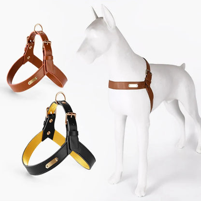 Avelena | Stylische Pu-Leder Hundegeschirr für Ausflüge
