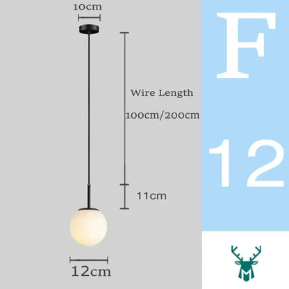 Avelena | Mid-Century Modern Glas Ball Pendelleuchte