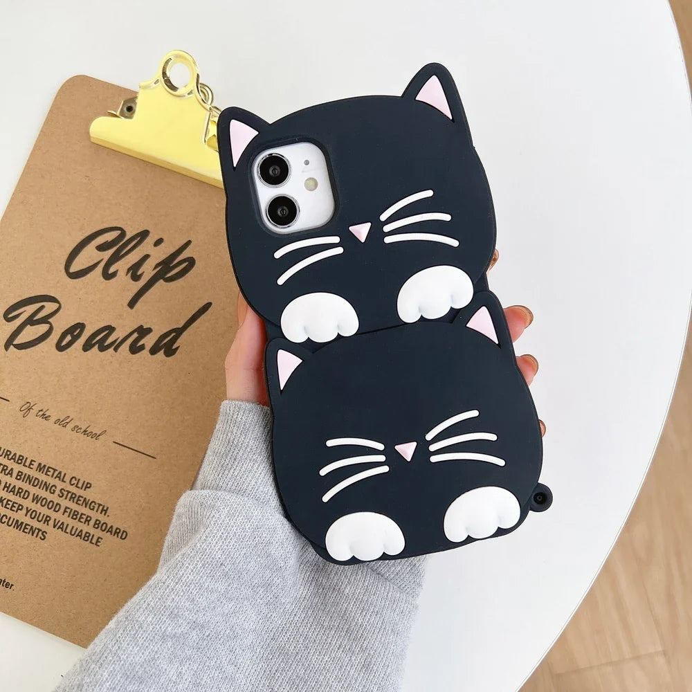 Avelena | Cartoon Kniewärmer Katze Weiches Etui für Iphone Modelle