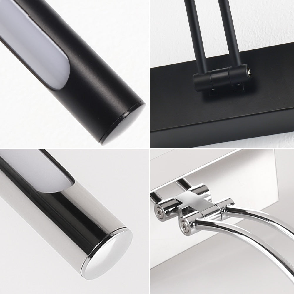 Avelena | 80-100cm LED Wandlampe - Moderne schwarze/silberne Wandleuchte für das Badezimmer, innen montierte Bildleuchte