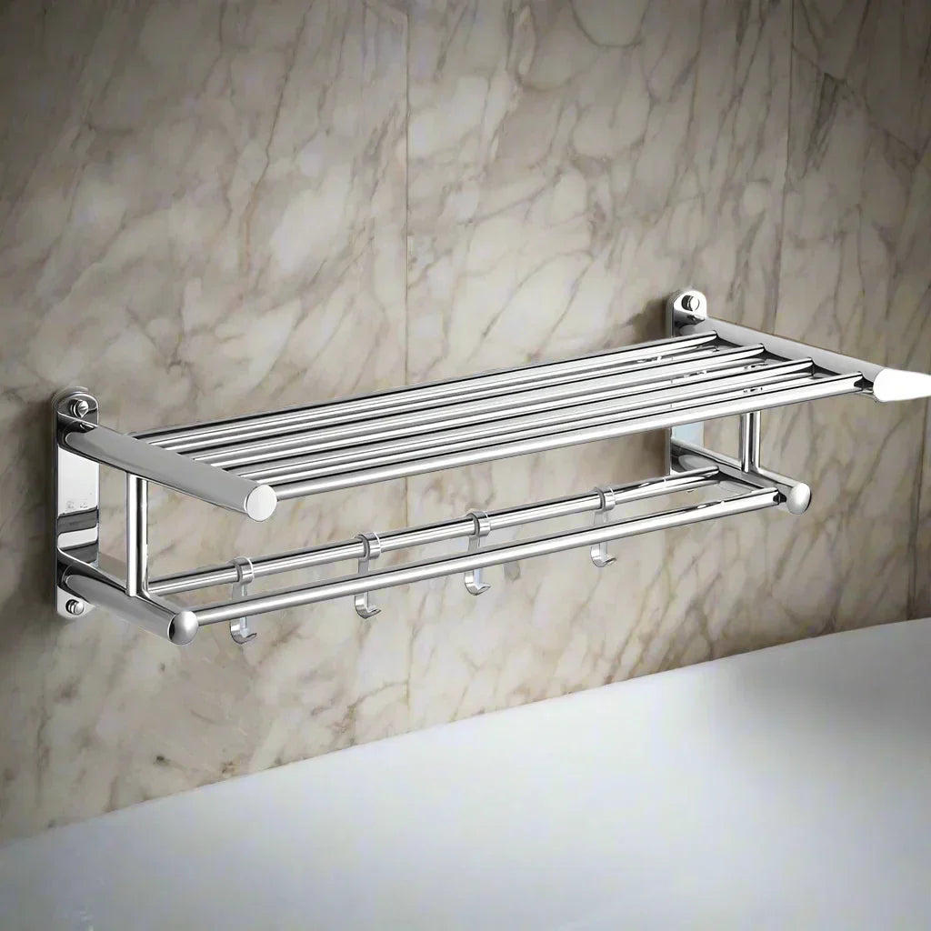 Avelena | SteelRack Wandmontierter handtuchhalter aus edelstahl – Minimalistischer platzsparender rack für badezimmer & küche