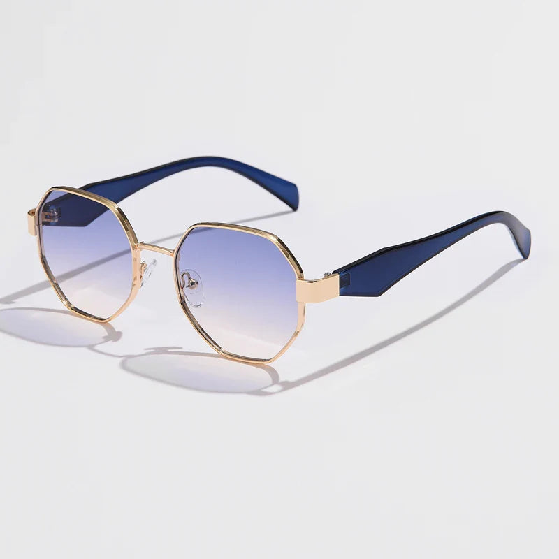 Avelena | Polygon Metall Fahrt Sonnenbrille Uv400 Punk Sonnenbrille