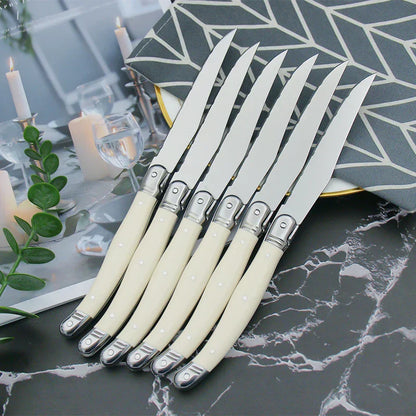 Avelena | Elfenbeinfarbenes Laguiole-Besteckset