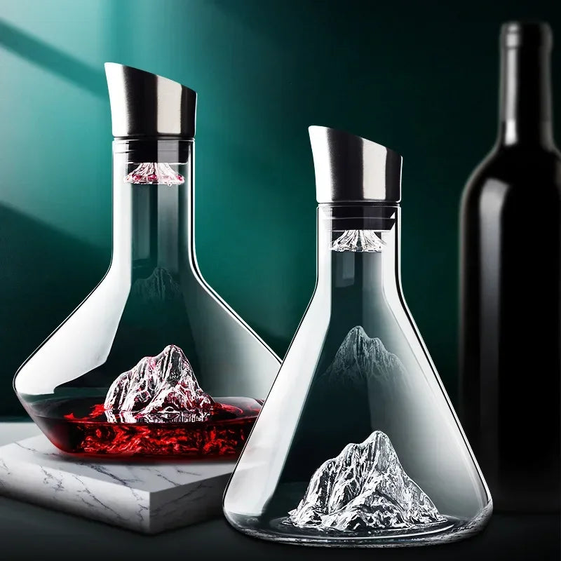 Avelena | 1500ml Iceberg Dekanter Kreatives Bleifreies Kristallmaterial Luxus Hochwertige Wohn-Rotwein Weine Verteiler Dekanter Weinkrug