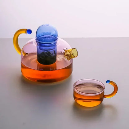 Avelena | Vintage Bunte Glas Teekanne