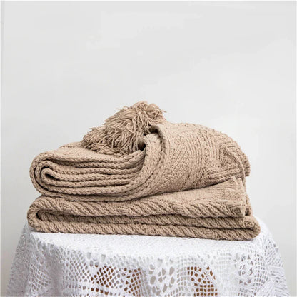 Avelena | Blanket Luxe Chenille Decke mit Herzfransen