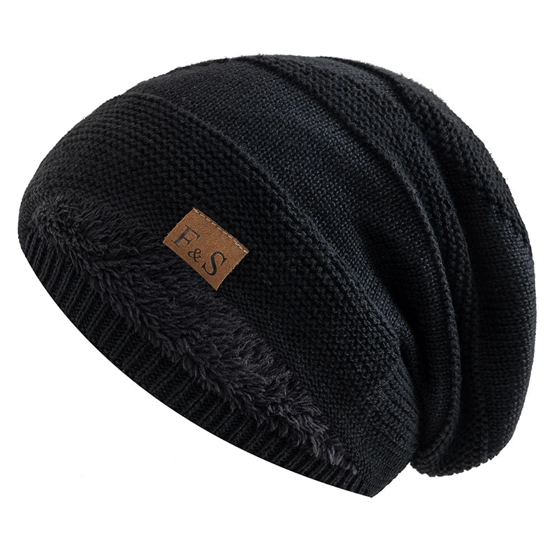 Avelena | Unisex Slouchy Winter Beanie - Pelzfutter