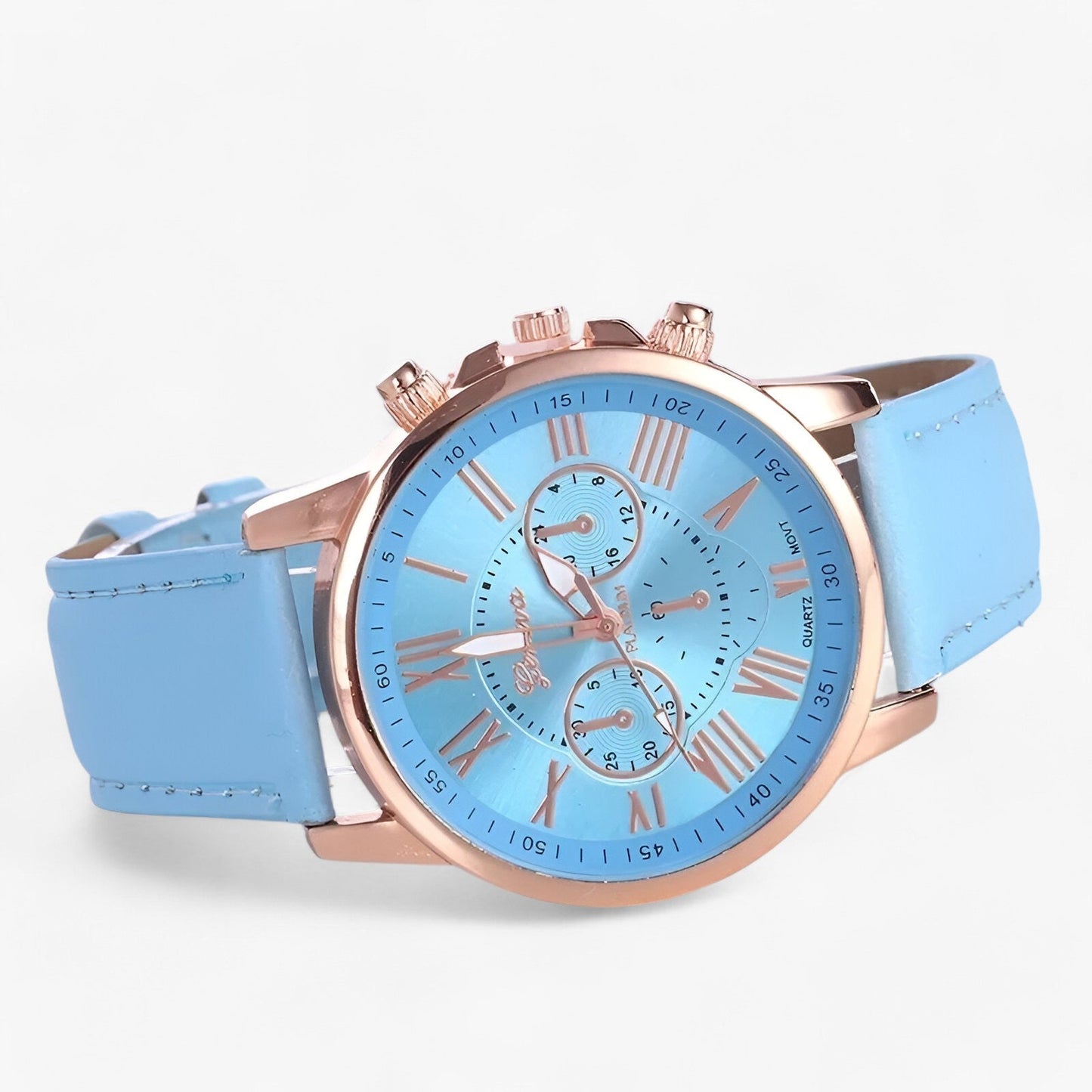 Avelena | Camille Damen Wasserdichte Lederarmbanduhr 42mm