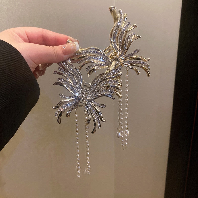 Avelena | Chic Butterfly Pearl Tassel Haarschneide