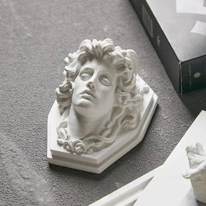 Avelena | Nordic INS Stil Charakter Gips Statue DIY Gemalt Skizze Fotografie Requisiten Tischdekorationen Wohnkunst Gips Dekoration