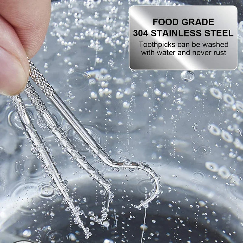 Avelena | Edelstahl Wiederverwendbares Zahnstocher-Set