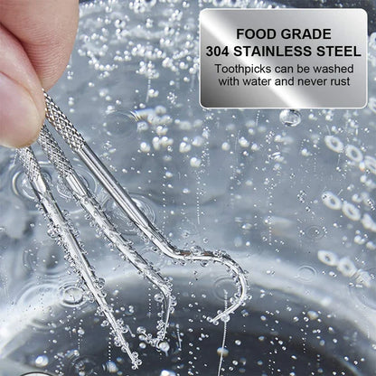 Avelena | Edelstahl Wiederverwendbares Zahnstocher-Set
