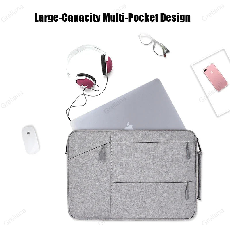 Avelena | Slim Wasserdichte Laptoptasche mit Mehreren Reißverschlüssen