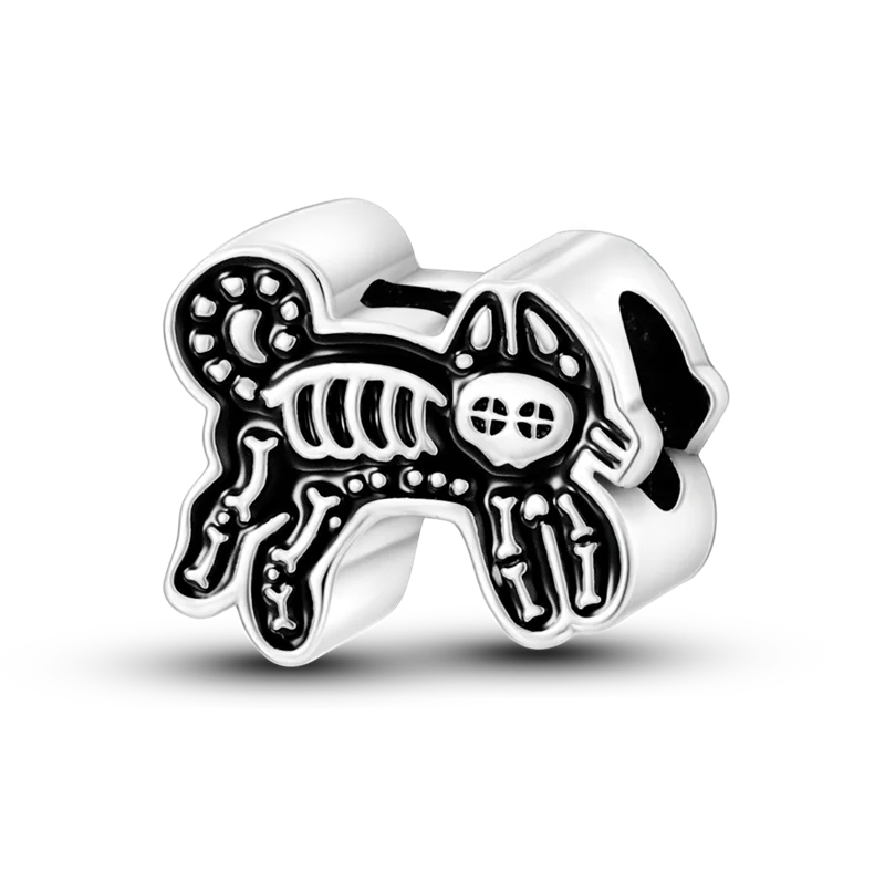 Avelena | 925 Silber Goldener Leopard Charms Perlen Bunte Chamäleon Nashorn Löwe Skarabäus Katze Anhänger Passend für Original Pandora Armband Schmuck