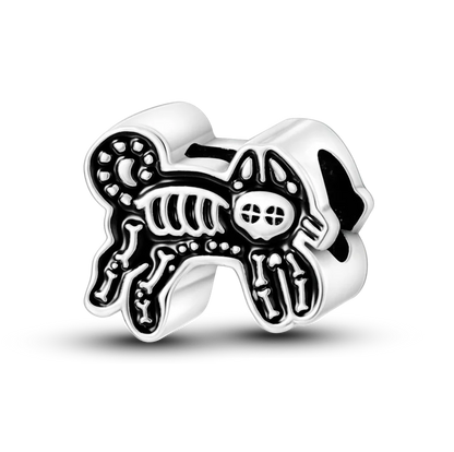 Avelena | 925 Silber Goldener Leopard Charms Perlen Bunte Chamäleon Nashorn Löwe Skarabäus Katze Anhänger Passend für Original Pandora Armband Schmuck
