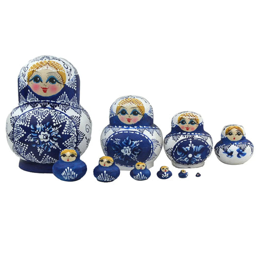 Avelena | 10 Stück/Set Holz Russische Matroschka Puppen