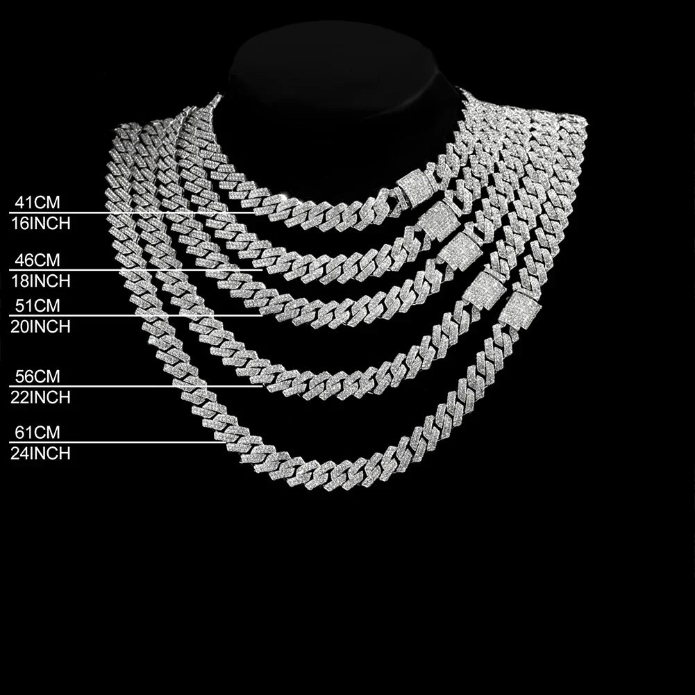 Avelena | Hip Hop Bling Trio Cuban Kette Schmuck Set