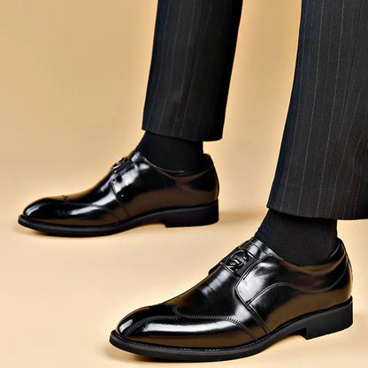 Avelena | Herren Leder Schuhe Stilvolle Herren Schuhe Spitz Oxford Hochzeit Leder Herren Dress Schuhe Gentleman Büro Mann Schuh