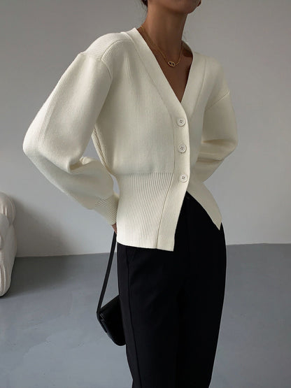 Avelena | Pullover Strickjacke mit V-Ausschnitt für Frauen Neuer Stil