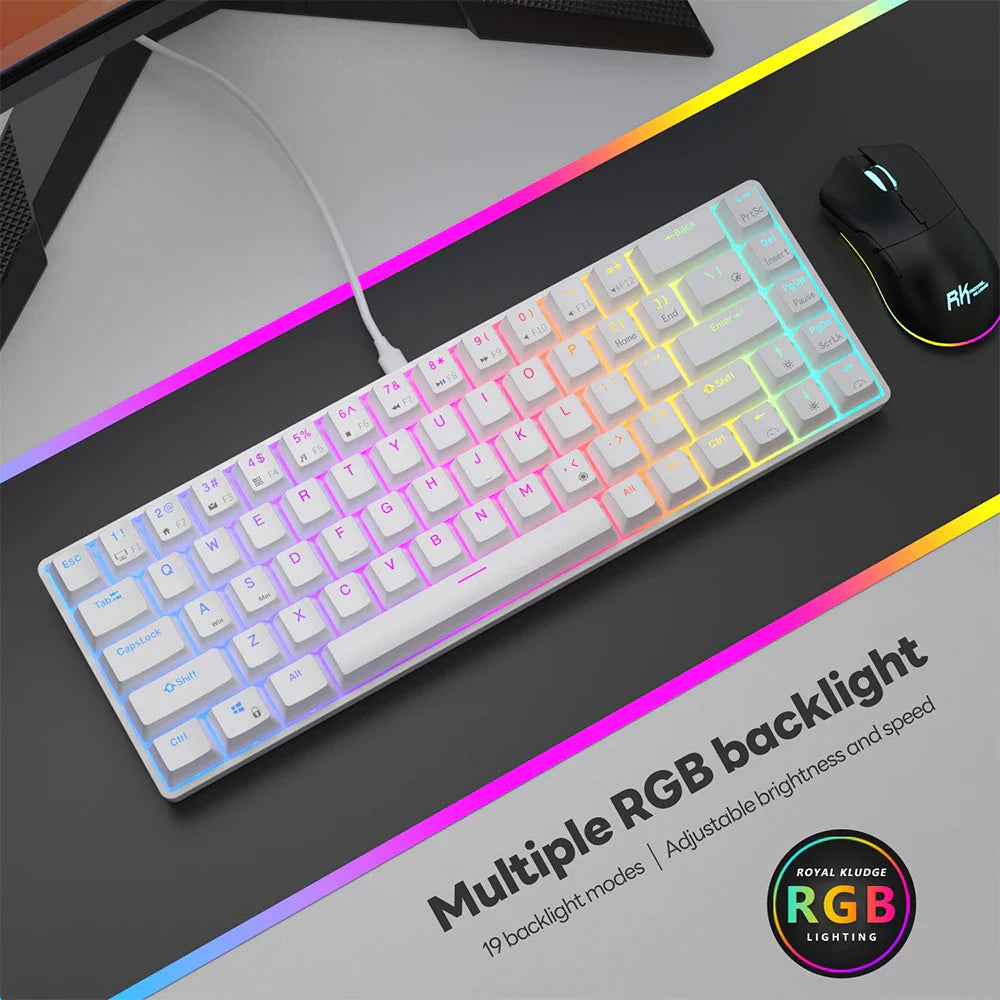 Avelena | Süße 61-Tasten Rosa Gaming Tastatur