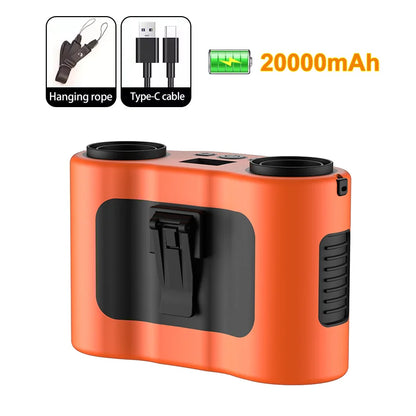 Avelena | Tragbarer Taillenklemmlüfter mit dualen Luftauslässen & 20.000mAh Akku – BreezeMate