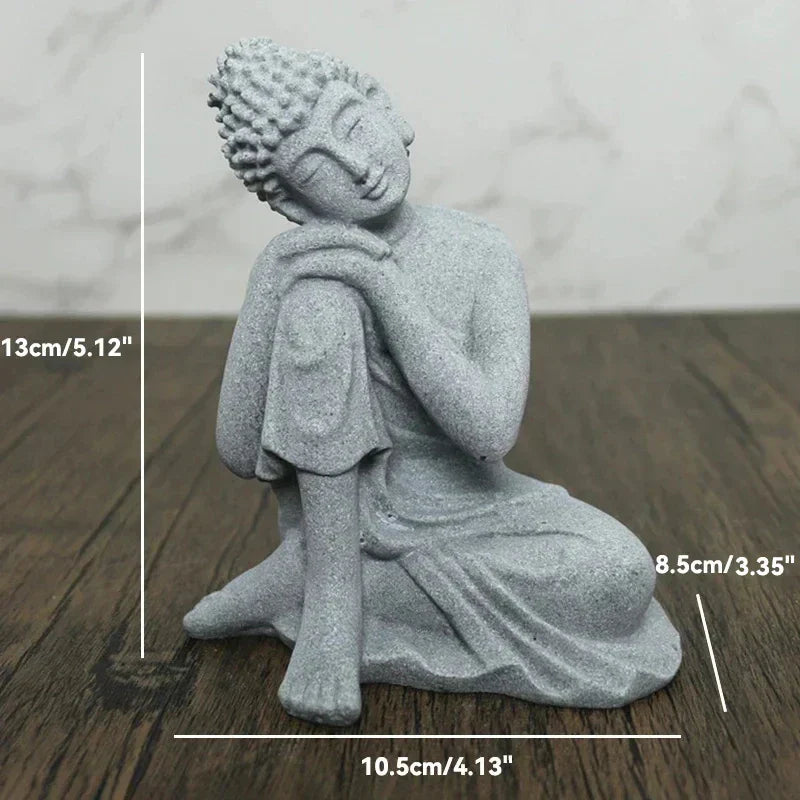 Avelena | Buddha Stein Statue Kleine Buddhistischen Mönche Tibetischer Buddhismus Figuren Zen Garten Ornament Meditation Zuhause Aquarium Dekoration