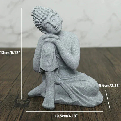Avelena | Buddha Stein Statue Kleine Buddhistischen Mönche Tibetischer Buddhismus Figuren Zen Garten Ornament Meditation Zuhause Aquarium Dekoration