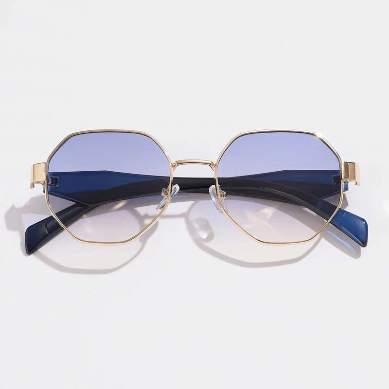 Avelena | Polygon Metall Fahrt Sonnenbrille Uv400 Punk Sonnenbrille