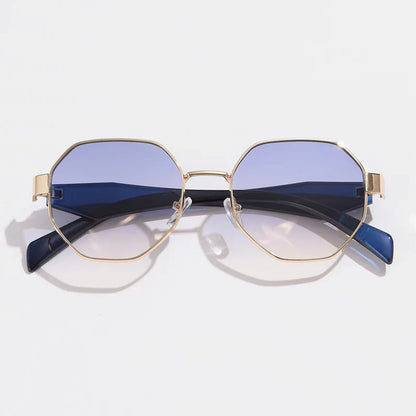 Avelena | Polygon Metall Fahrt Sonnenbrille Uv400 Punk Sonnenbrille