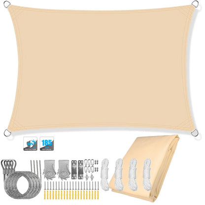 Avelena | Wasserdichter rechteckiger Sonnenschutzsegel mit UV-Schutz & Montagesets – ShadeGuard