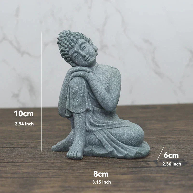 Avelena | Buddha Stein Statue Kleine Buddhistischen Mönche Tibetischer Buddhismus Figuren Zen Garten Ornament Meditation Zuhause Aquarium Dekoration