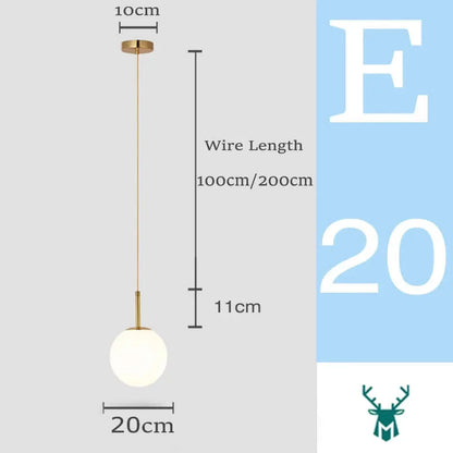 Avelena | Mid-Century Modern Glas Ball Pendelleuchte