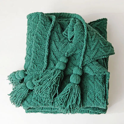 Avelena | Blanket Luxe Chenille Decke mit Herzfransen