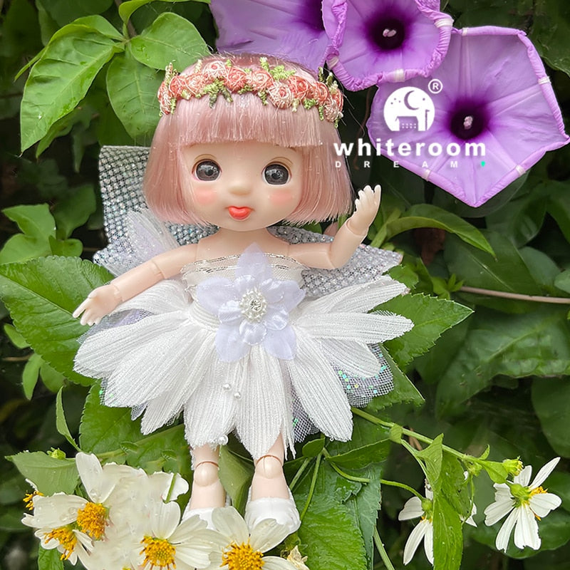 Avelena | 16Cm Blumenfee Bjd Puppe - Farbig Kleidung