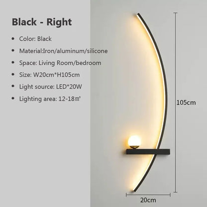 Avelena | Zeitgenössische Edge Wandlampe – Schwarz & Gold Innen-/Außenbeleuchtung für moderne Räume