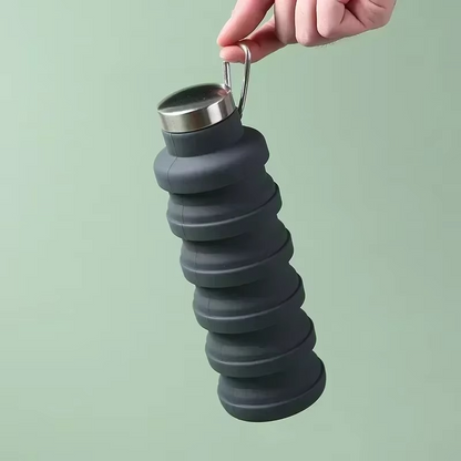 Avelena | Zusammenklappbare Silikon-Wasserflasche – Tragbare Faltreise- und Sportflasche