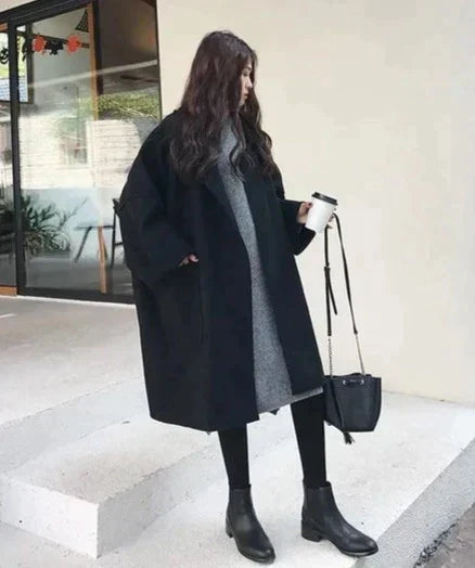 Avelena - Eleganter oversized Wolltrenchcoat