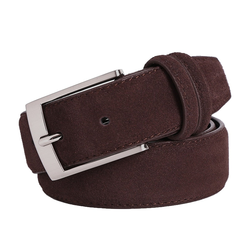 Avelena | Wildleder Gürtel Rindleder für Herren und Damen Karottenjeans Nadelschnalle Luxus Hochwertig Klassisch Echtes Leder Wildleder Gürtel Rindleder