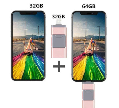 Avelena | DataFlex 4-in-1 Speicherstick – USB-Speicher für Telefon, Tablet und PC