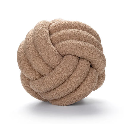 Avelena | Gooi Kissen - Cozy - Handgeknoteter Ball - Lammfell
