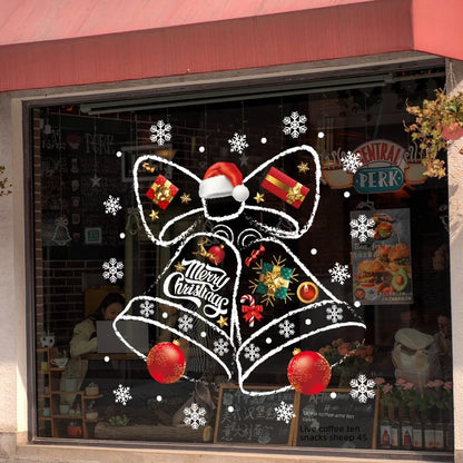 Avelena | WinterBell Weihnachtsfensteraufkleber – Wiederverwendbare PVC-Fensterdekoration mit festlichem Glockendesign