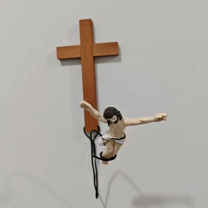 Avelena | Bungee Jumping Jesus Easter Atmosphere Decorative Ornaments Christ Figure Religious Decorations Holiday Gifts Hanging Ornaments