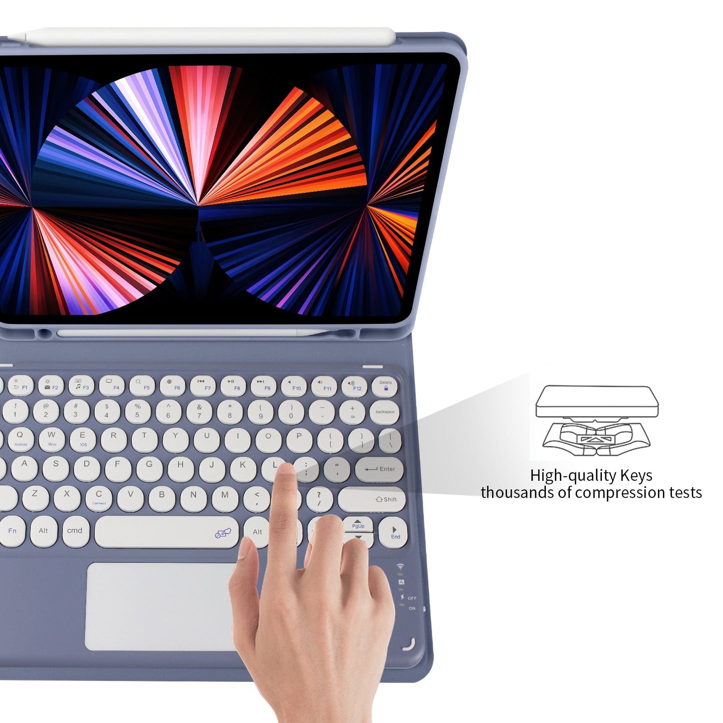 Avelena | Süße Rundfarbe Tastatur mit Touchpad