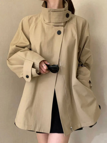 Avelena | Damen Vintage Jacke mit Kragen Baumwolle Modisch