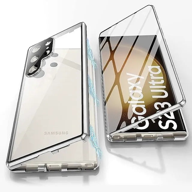 Avelena | Metall Aluminiumlegierung 360 Hülle mit Sicherheitsverschluss für Samsung Galaxy S24-S23 Serie