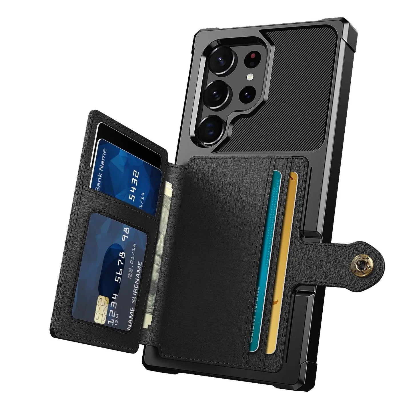 Avelena | Pinnacle Geldbörse Case Mit Kartenhalter Für Samsung Galaxy S23 Ultra