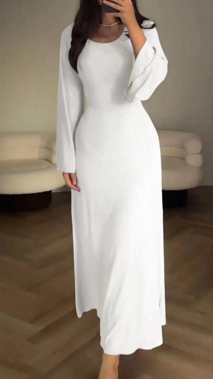 Avelena | Stilvolles Ripp-Maxi-Kleid für Frauen