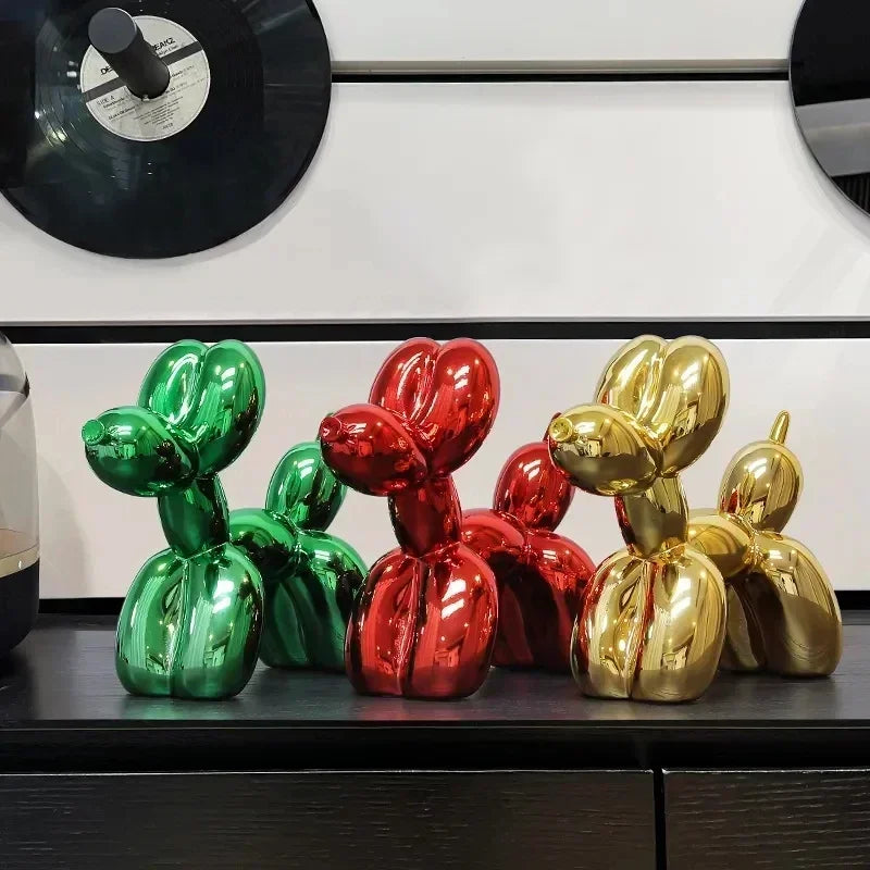 Avelena | Nordic Ballon Hund Skulptur Harz Tier Ornament Kunst Skulpturen und Figuren Handwerk Hause Dekoration Zimmer Desktop Zubehör