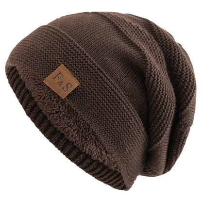 Avelena | Unisex Slouchy Winter Beanie - Pelzfutter