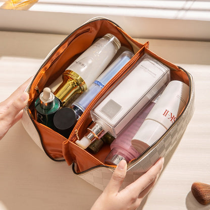 Avelena |  Luxus Checkered Make-up Kosmetiktasche